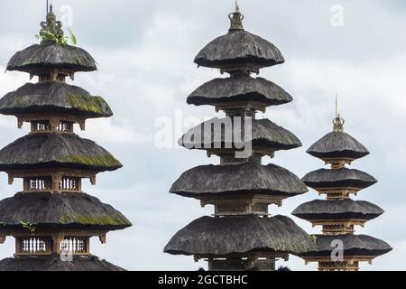 Meru towers of the holy Besakih temple. Bali, Indonesia. Stock Photo