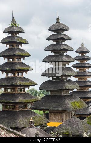 Meru towers of the holy Besakih temple. Bali, Indonesia. Stock Photo