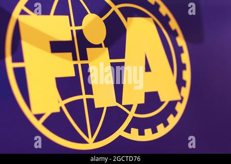 FIA logo. Formula One Testing, Day Two, Wednesday 29th January 2014. Jerez, Spain. Stock Photo