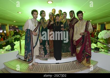 A fashion show at the Signature Monaco Party on the Indian Empress Boat. Monaco Grand Prix, Thursday 22nd May 2014. Monte Carlo, Monaco. Stock Photo