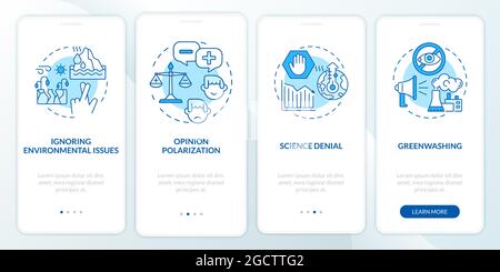 Science denial onboarding mobile app page screen Stock Vector