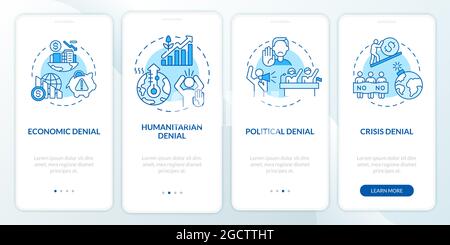 Humanitarian denial onboarding mobile app page screen Stock Vector