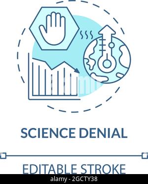Science denial blue concept icon Stock Vector