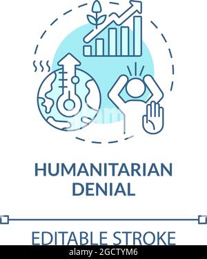 Humanitarian denial blue concept icon Stock Vector