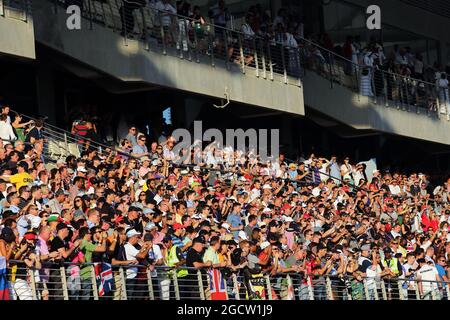 Fans. Abu Dhabi Grand Prix, Sunday 23rd November 2014. Yas Marina Circuit, Abu Dhabi, UAE. Stock Photo