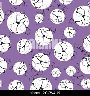bats and moons seamless vector halloween pattern Stock Vector