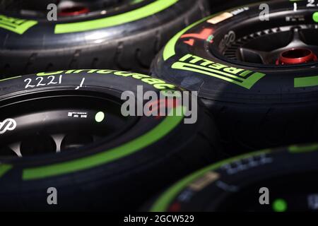 Pirelli tyres. Malaysian Grand Prix, Thursday 26th March 2015. Sepang, Kuala Lumpur, Malaysia. Stock Photo