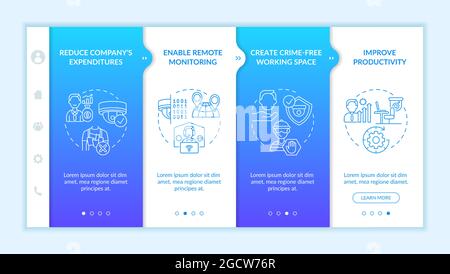 Security cameras for companies onboarding vector template Stock Vector