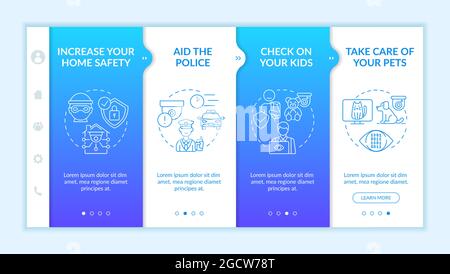 Household keeping and security system onboarding vector template Stock Vector
