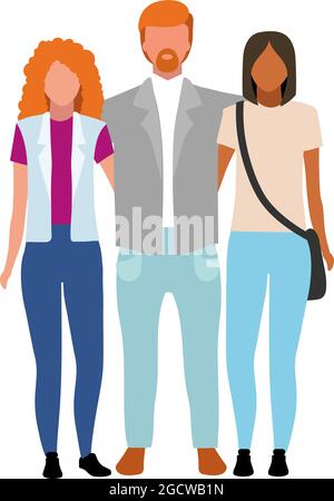 Hosting foreign exchange student semi flat color vector characters Stock Vector