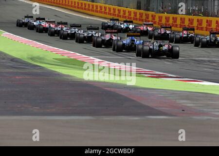 The start of the race. British Grand Prix, Sunday 5th July 2015. Silverstone, England. Stock Photo