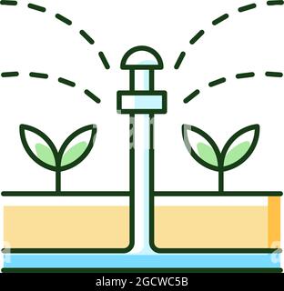 Irrigation device RGB color icon Stock Vector