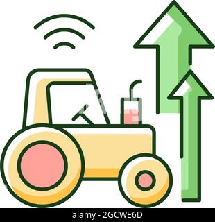 Agricultural modernization RGB color icon Stock Vector