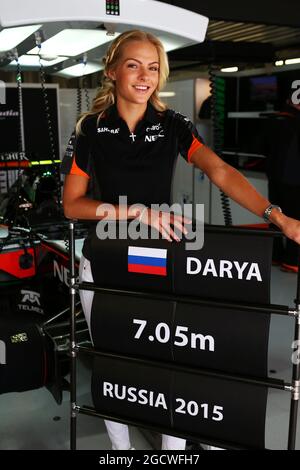 Darya Klishina (RUS) Long Jump Athlete with the Sahara Force India F1 Team. Russian Grand Prix, Sunday 11th October 2015. Sochi Autodrom, Sochi, Russia. Stock Photo