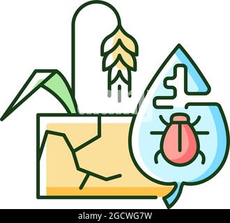 Production risks RGB color icon Stock Vector