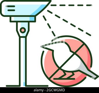 Laser scarecrows RGB color icon Stock Vector