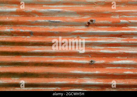 Background texture. Industrial metal corrugated tin surface. Grunge steel texture. Stock Photo