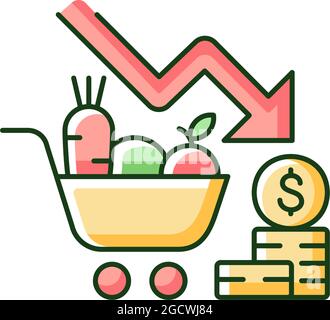 Marketing risks RGB color icon Stock Vector