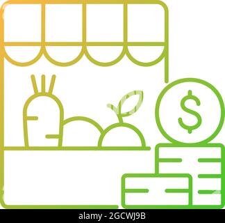 Agricultural trade gradient linear vector icon Stock Vector