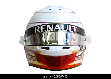 The helmet of Kevin Magnussen (DEN) Renault Sport F1 Team. Formula One Testing, Day 1, Tuesday 1st March 2016. Barcelona, Spain. Stock Photo