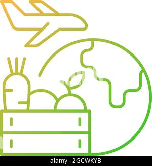 Agricultural products export gradient linear vector icon Stock Vector