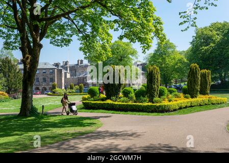 The Pavilion Gardens public park, Buxton, Derbyshire, England on a sunny day in early summer. Stock Photo