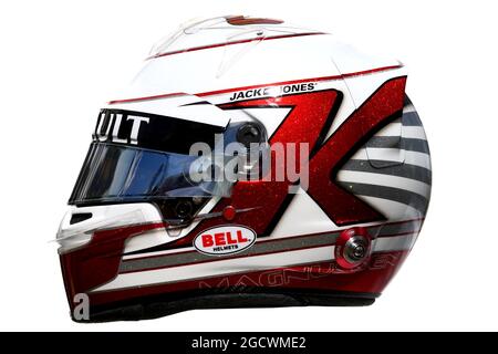 The helmet of Kevin Magnussen (DEN) Renault Sport F1 Team. Australian Grand Prix, Thursday 17th March 2016. Albert Park, Melbourne, Australia. Stock Photo