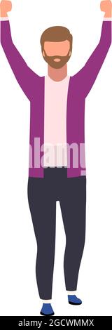 Man participating in peaceful protest semi flat color vector character Stock Vector