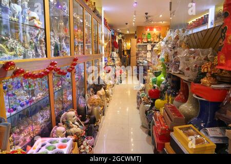 MANILA, PHILIPPINES - NOVEMBER 25, 2017: Ceramic decoration and home trinket store in Manila, Philippines. Metro Manila is one of the biggest urban ar Stock Photo