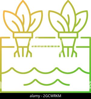 Hydroponics gradient linear vector icon Stock Vector