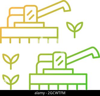 Mechanized agriculture gradient linear vector icon Stock Vector