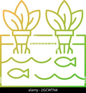 Aquaponics gradient linear vector icon Stock Vector
