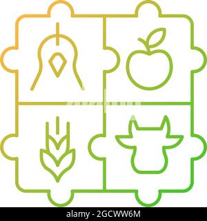 Agricultural cooperative gradient linear vector icon Stock Vector