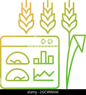 Crop and soil monitoring and management gradient linear vector icon Stock Vector