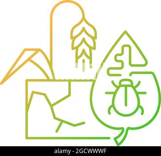 Production risks gradient linear vector icon Stock Vector
