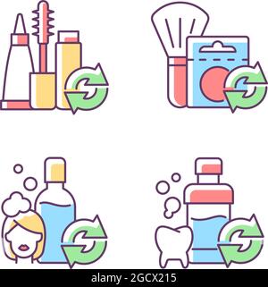 Reusable options RGB color icons set Stock Vector