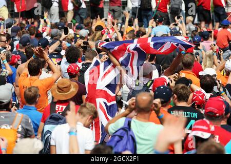 Fans at the podium. German Grand Prix, Sunday 31st July 2016. Hockenheim, Germany.