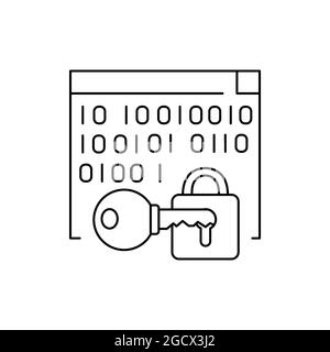 Encryption sign olor line icon. Pictogram for web page, mobile app, promo. UI UX GUI design element. Editable stroke. Stock Vector