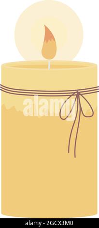 Burning candle semi flat color vector object Stock Vector