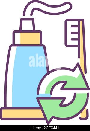Toothpaste refill RGB color icon Stock Vector
