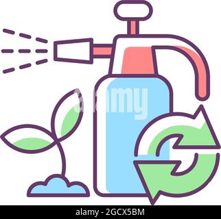 Garden chemicals refill RGB color icon Stock Vector