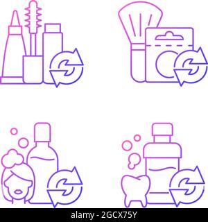 Reusable options gradient linear vector icons set Stock Vector