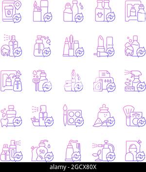 Refill options gradient linear vector icons set Stock Vector