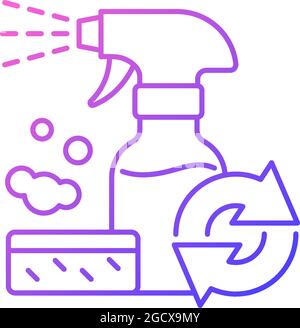 Refillable cleaning bottle gradient linear vector icon Stock Vector