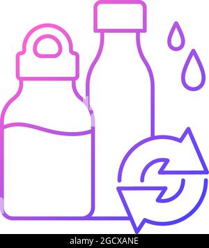 Water bottles refill gradient linear vector icon Stock Vector