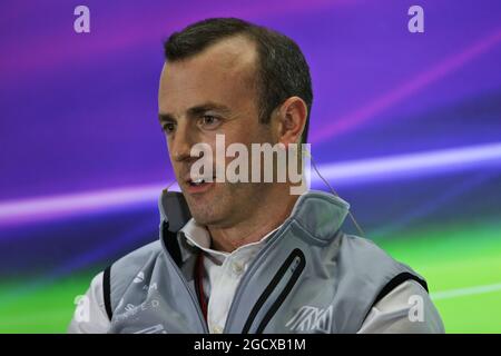 Stephen Fitzpatrick (GBR) Manor Racing Team Owner in the FIA Press Conference. Abu Dhabi Grand Prix, Friday 25th November 2016. Yas Marina Circuit, Abu Dhabi, UAE. Stock Photo