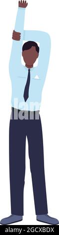 Office worker stretches semi flat color vector character Stock Vector