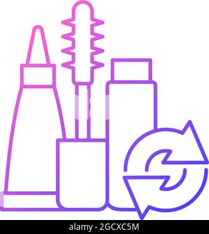 Refillable mascara gradient linear vector icon Stock Vector