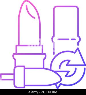 Refillable lipstick gradient linear vector icon Stock Vector