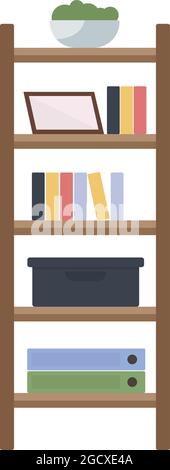 Office shelving semi flat color vector object Stock Vector